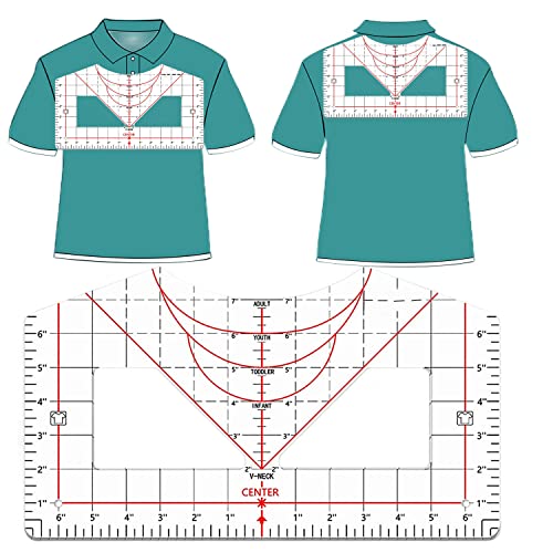 Regla de Camiseta Regla de Guía de Alineación de Vinilo para Diseño de Centrado Herramienta de Medición de Camisa con Cinta Térmica para Prensa de Transferencia Transferencia de Calor por Sublimación