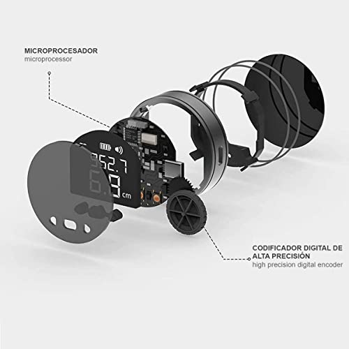 Regla Digital, Juego de Cinta métrica, 8 en 1 Pantalla LCD HD Regla de Cinta métrica 99m - Kit de Herramientas para medir Longitud de Alta precisión - Metro Laser Recargable Tipo C