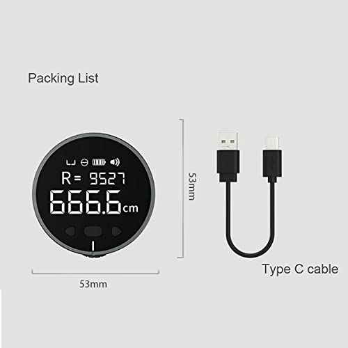 Regla Digital, Juego de Cinta métrica, 8 en 1 Pantalla LCD HD Regla de Cinta métrica 99m - Kit de Herramientas para medir Longitud de Alta precisión - Metro Laser Recargable Tipo C