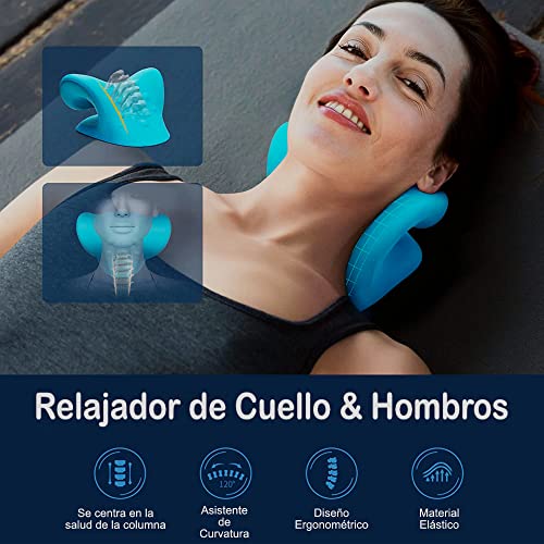 Relajador de cuello y cervicales. Alivio del dolor. Almohada quiropráctica relajante de tracción cervical. Uso: apoyar, relajar, estirar y traccionar cuello y hombros. Neck Cloud. Fabricada en EVA