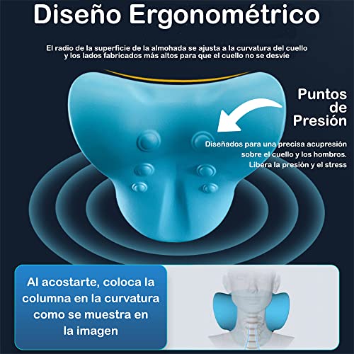 Relajador de cuello y cervicales. Alivio del dolor. Almohada quiropráctica relajante de tracción cervical. Uso: apoyar, relajar, estirar y traccionar cuello y hombros. Neck Cloud. Fabricada en EVA