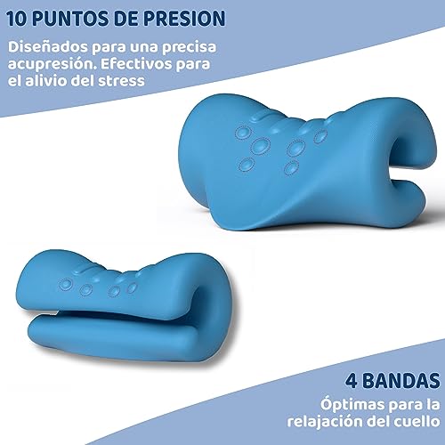 Relajador de cuello y Columna cervical | Alivio del dolor | Almohada quiropráctica relajante de tracción cervical | Uso: apoyar, relajar, estirar y traccionar cuello y hombros | Neck Cloud