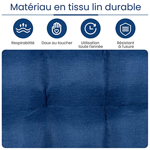 RELAX4LIFE Sillón Bajo de Suelo con Respaldo Reclinable en 4 Posiciones y Reposacabezas en 5 Posiciones, Cojín de Suelo Plegable con Tubos de Acero de Carga 140 kg para Adultos y Niños (Blue)