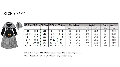 ReliBeauty Disfraz de Castañera Niña Falda 3-12 años con Chal, Delantal, Pañuelo,120