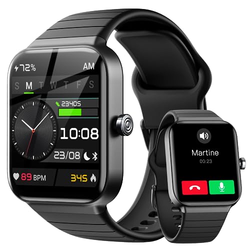 Reloj Inteligente Hombre con Llamadas y Voz de Alexa, 1.8" Smartwatch IP68 Reloj Deportivo Mujer con 100+ Modos Deportivos, Pulsera Actividad Pulsómetro/Monitor de Sueño/Podómetro para Android iOS