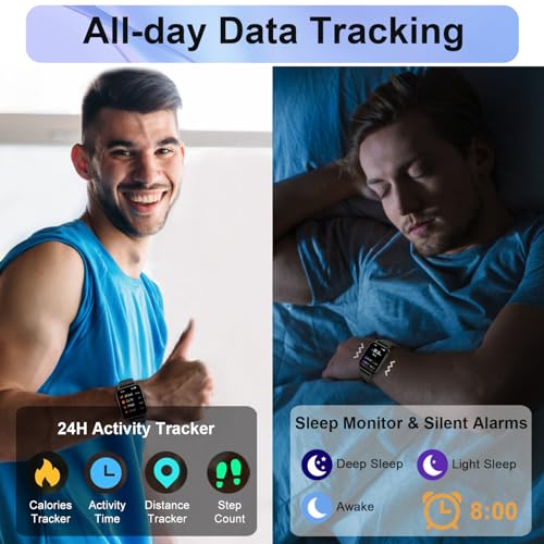 Reloj Inteligente Hombre Mujer, 1.85" Smartwatch con Llamadas Bluetooth, Smart Watch 110+Modos Deportivos, Pulsómetro, Monitor de Sueño, Podómetro, Impermeable IP68 Reloj Deportivo para Android iOS