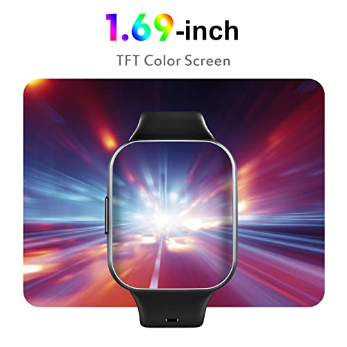 Reloj Inteligente Hombre Mujer, 2024 Nueva 1.69” Smartwatch, Impermeable IP68 Reloj Deportivo con 25 Modos Deporte, Pulsómetro Monitor de Sueño, Calorías Podómetro, Pulsera Actividad para Android iOS