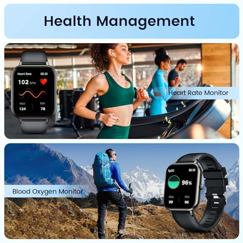 Reloj Inteligente Hombre Mujer Smartwatch: 1.83" Smart Watch con Llamadas Bluetooth Relojes Deportivo con Pulsómetro Monitor de Sueño 100+ Modos Deporte Impermeable Pulsera Actividad para Android iOS