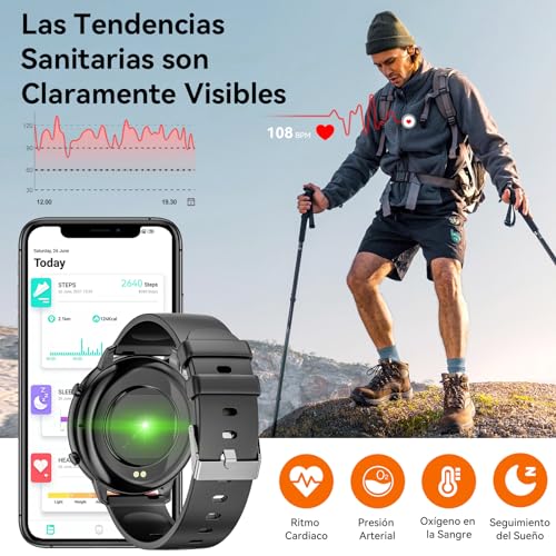 Reloj Inteligente Mujer Hombre con Llamadas Bluetooth,1.39" Smartwatch IP67 Impermeable,Reloj Deportivo Hombre Podómetro Pulsómetro Monitor de sueño,Actividad Fitness Watch para Android iPhone