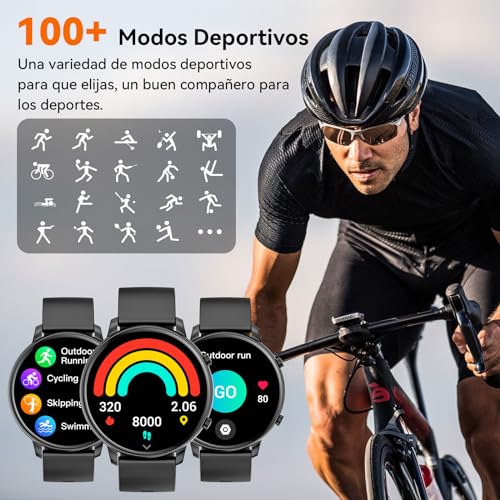 Reloj Inteligente Mujer Hombre con Llamadas Bluetooth,1.39" Smartwatch IP67 Impermeable,Reloj Deportivo Hombre Podómetro Pulsómetro Monitor de sueño,Actividad Fitness Watch para Android iPhone