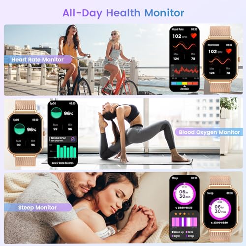 Reloj Inteligente Mujer Smartwatch con Llamada: 1.83" Reloj Digital Mujer con Podómetro Caloría Pulsómetro 100+ Modos Deporte Smart Watch Pulsera Actividad Impermeable Reloj Deportivo para Android iOS