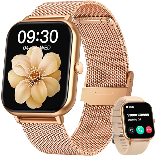 Reloj Inteligente Mujer Smartwatch con Llamada: 1.83" Reloj Digital Mujer con Podómetro Caloría Pulsómetro 100+ Modos Deporte Smart Watch Pulsera Actividad Impermeable Reloj Deportivo para Android iOS