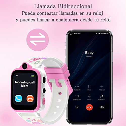 Reloj Inteligente para Niños - Haga y Responder Llamadas, SOS Llamada de Emergencia, 2 Cámaras 18 Juegos 16 Funciones, Smartwatch Fashion Compatible con Tarjetas Nano SIM 2G