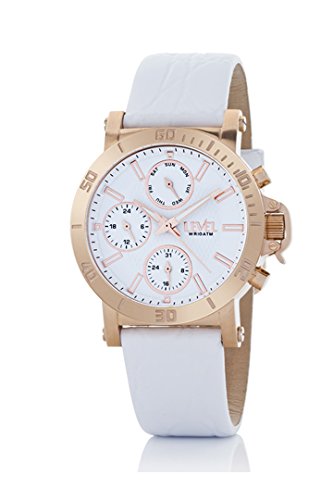 Reloj Level Unisex, Multifunción, Caja Acero Dorado en rosé, Correa Blanca