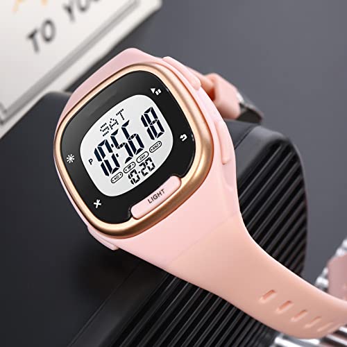 Relojes Digitales para Mujeres Moda Deporte al Aire Libre Impermeable Niñas Relojes con Banda de Silicona Cronómetro Reloj Despertador Calendario LED Multifunción Reloj de Pulsera para Mujer