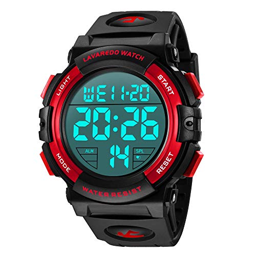 Relojes, Reloj Digital para Hombres, 50M Cronógrafo Impermeable para Exteriores Relojes Deportivos para Hombres con retroiluminación LED y Alarma Azul