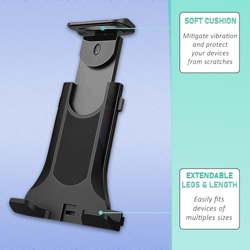 Renimove Soporte Tablet Bicicleta estatica Compatible con iPad Universal Compatible con Todos los manillares Montaje Facil y Seguro diseño antivibración Ideal para Ejercicios y Entretenimiento