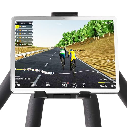 Renimove Soporte Tablet Bicicleta estatica Compatible con iPad Universal Compatible con Todos los manillares Montaje Facil y Seguro diseño antivibración Ideal para Ejercicios y Entretenimiento