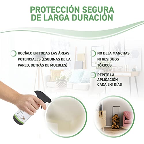 RepellShield Spray Insecticida Arañas Orgánico para Casa, Huerto y Jardín, 250ml - Repelente Arañas con Aceites Esenciales - Alternativa al Mata Arañas Interior y al Ultrasonido Anti Arañas Exterior