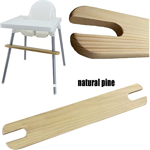 Reposapiés Antideslizante para Trona, Reposapiés Ajustable de Madera Natural con Anillos de Goma, Compatible con la Trona Antilop de IKEA