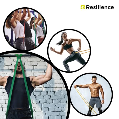 RESILIENCE Bandas de Resistencia, Bandas de dominadas, Calistenia, Dominadas asistidas, Bandas elásticas para estiramiento, yoga, pilates y fisioterapia, Entrenamiento en casa y Gimnasio.