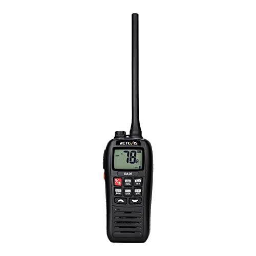 Retevis RA26 Marine Walkie Talkie, IP67 Impermeable Flotante, 88 Canales VHF, Escaneo de Monitor, Dual/Tri-Watch, Carga USB, Adecuado para Radio Internacional, Marina Radio de 2 Vías (1 Pieza)