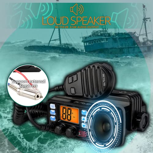 Retevis RM20 Radio Marina Fija, Transceptor Marino, GPS IP67 Transceptor Móvil Impermeable, 25W Triple Watch, Radio VHF, Walkie Talkie Marino con Altavoz para Barcos (1 Pieza)