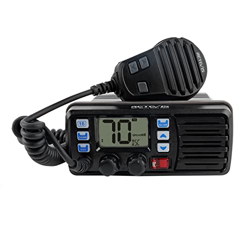 Retevis RM20 Radio Marina Fija, Transceptor Marino, GPS IP67 Transceptor Móvil Impermeable, 25W Triple Watch, Radio VHF, Walkie Talkie Marino con Altavoz para Barcos (1 Pieza)