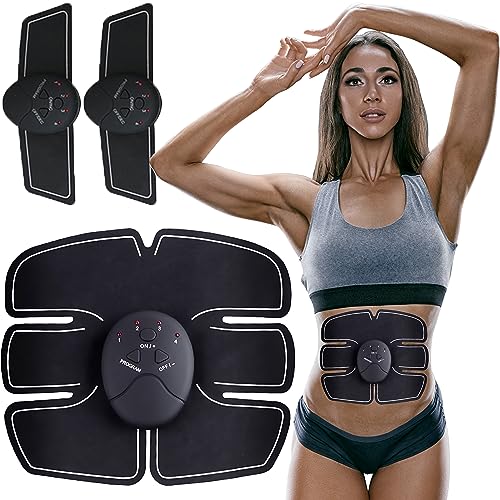 Retoo EMS - Aparato de Entrenamiento para Abdominales, Electroestimulador Muscular, Masajeador Eléctrico Cinturón, 6 Modos de Entrenamiento, Estimulador Muscular Abdomen, Brazo, Piernas, Glúteos