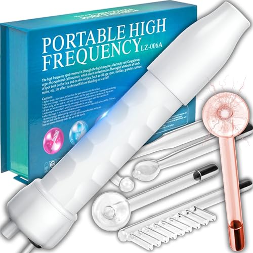 Retoo HF Darsonval - Máquina de Alta Frecuencia Estetica Facial con 4 Tubos de masaje facial de para Acné, Estiramiento de la Piel, Rejuvenecimiento, Eliminación de Arrugas, portátil blanco