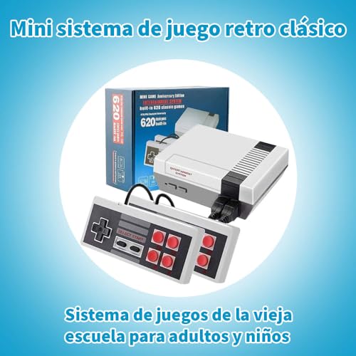 Retro Classic Consola Retro De Juegos Clásicos Vintage 620 Juegos Mini Consola de Juegos Retro para Niños y Adultos Salida AV +2 Mandos a Distancia. Con HDMI Incluido