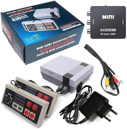 Retro Classic Consola Retro De Juegos Clásicos Vintage 620 Juegos Mini Consola de Juegos Retro para Niños y Adultos Salida AV +2 Mandos a Distancia. Con HDMI Incluido