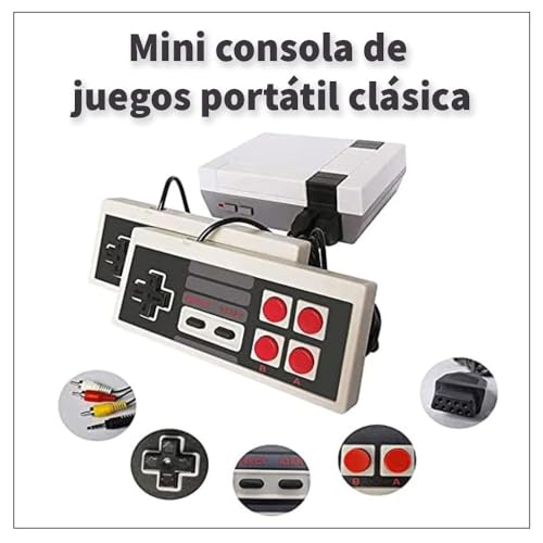 Retro Classic Consola Retro De Juegos Clásicos Vintage 620 Juegos Mini Consola de Juegos Retro para Niños y Adultos Salida AV +2 Mandos a Distancia. Con HDMI Incluido