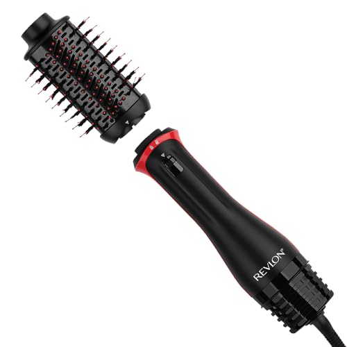 Revlon One-Step Plus Voluminizador, cabezal desmontable, cilindro de titanio y cerámica, cerdas mixtas con púas de carbón activado, tourmaline ionic technology, RVDR5298UK