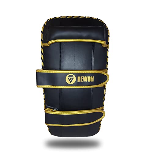 Rewon Gear Thai Pads Paos Muay Thai Kick Boxing Training, Almohadilla Brazo Curvada, Protector Patada Impacto, Almohadilla Boxeo para MMA Sparring, Artes Marciales, Entrenamiento Taekwondo