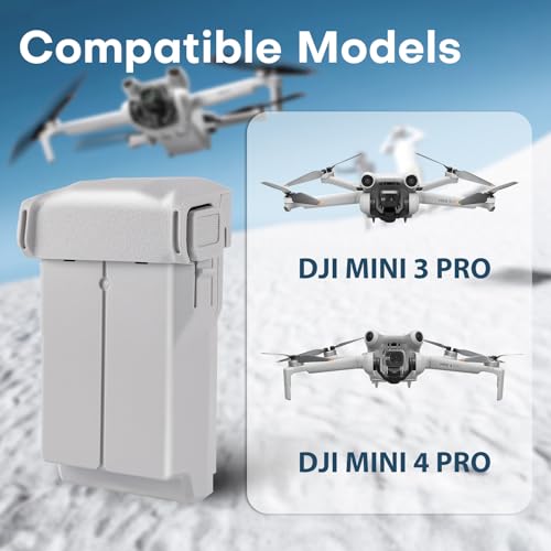 REYGEAK Batería de Vuelo Inteligente Plus (3850 mAh) para dji Mini 4 Pro/Mini 3 Pro/Mini 3,Batería de Larga duración para dji Mini 3/Mini 3 Pro(Resistencia máxima de 47 Minutos)