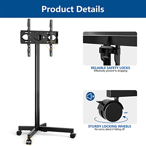 RFIVER Soporte TV Pie Ruedas para Television de 23-55 Pulgadas de Plasma/LCD/LED,Carro de TV Universal Soporte TV Suelo Móvil con Altura Ajustable de hasta 35 kg.Máx VESA 400x400 mm