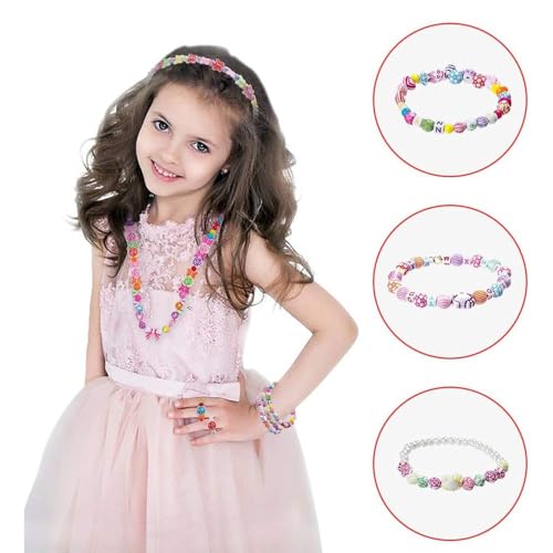 RHQFDM Fabricación de pulseras de cuentas de colores para niños joyas de cuentas de hilo bricolaje pulseras de cuentas de regalo para niños pulseras de cuentas de color