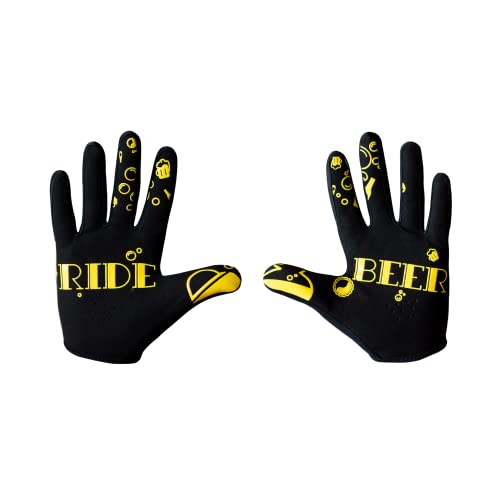 Ridefyl, Guantes Ciclismo Ride & Beer, Talla XS, MTB, Unisex, Deporte, Fitness, Transpirable, Divertido, Táctiles, Elásticos, Agarre Óptimo, Fabricado en España