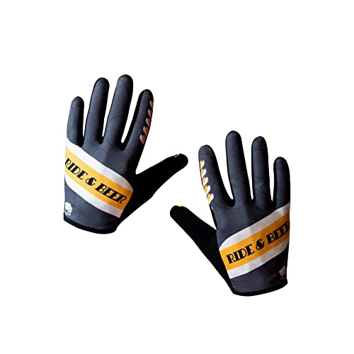 Ridefyl, Guantes Ciclismo Ride & Beer, Talla XS, MTB, Unisex, Deporte, Fitness, Transpirable, Divertido, Táctiles, Elásticos, Agarre Óptimo, Fabricado en España