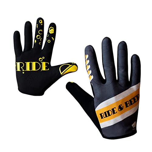 Ridefyl, Guantes Ciclismo Ride & Beer, Talla XS, MTB, Unisex, Deporte, Fitness, Transpirable, Divertido, Táctiles, Elásticos, Agarre Óptimo, Fabricado en España