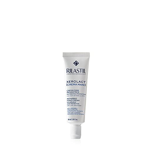 Rilastil Xerolact Crema de Manos, Hidratante y Reparadora, de Óptima Absorción, para Manos Muy Secas, Agrietadas y Dañadas, para Piel Sensible, con Manteca de Karité, Hipoalergénico, 30 ml