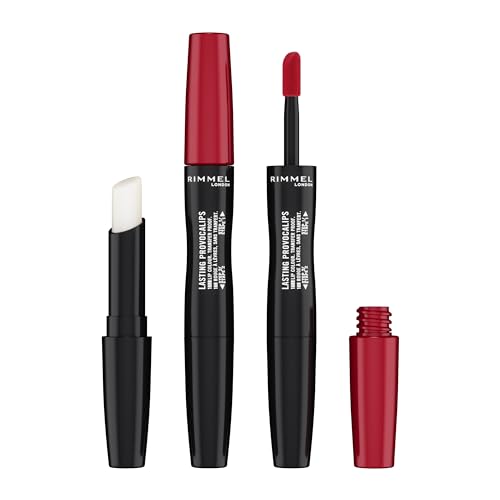 Rimmel London, Lasting Finish, Lip combo Ruby Goals, Lasting Provocalips Caught red Lipped, 740 & Lasting Finish Lip Liner Burgundy, 580, Paso 1, 1,2 g, Paso 2, 2,3 ml, Paso 3, 1,6 g