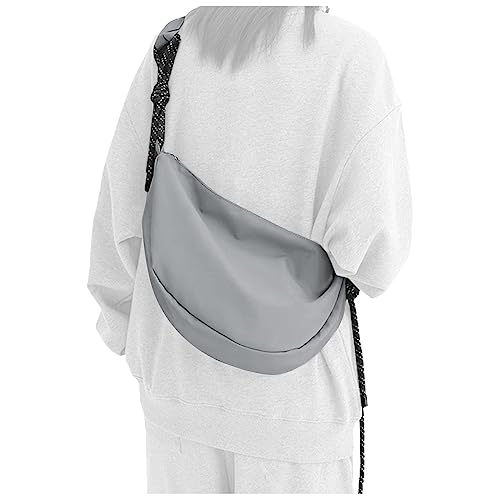 Riñonera grande para mujer, riñonera moderna, riñonera para mujer, hombre, deporte, negro, impermeable, para viajes, iPhone, trabajadores, camping, senderismo, fitness, bicicleta, caza, G4-gris, talla