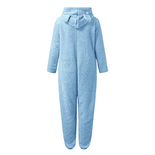 riou 2023 Pijama Invierno Mujer, Enteros Monos Talla Grande Empalme Jumpsuits Onesies Sleepwear Romper Manga Larga Cuello V Suave y Confortable Invierno Fiesta Ropa de Dormir