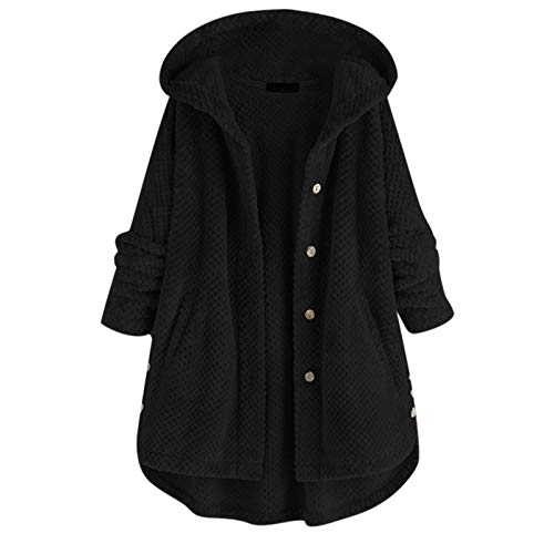 riou Abrigo De Invierno para Mujer Libre Abrigos Acolchado Felpa Talla Grande Manga Larga Deportivo Chaqueta Cremallera Mujeres Negro Abrigo de Plumas Suave y Confortable