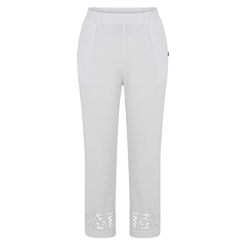 riou Pantalones Mujer Verano Frescos Talla Grande Lino de Algodón Cintura Alta Pierna Ancha Baggy Suelto Pantalón Largo Ligeros Pantalón de Chándal Suave y Cómodo Danza Pilates Yoga Pants