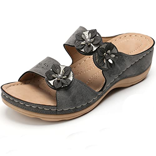 riou Sandalias Mujer Verano 2022 Plataforma Fondo Grueso Zapatos Romanas Ortopedicas Soporte del Arco Chancletas Flip Flop Antideslizante Zapatillas de Playa Interior y Exterior