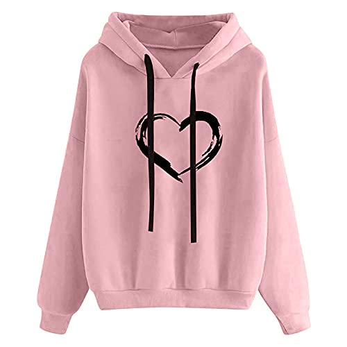 riou Sudadera con Capucha Mujer Manga Larga Sólida y Cómoda Blusa Abrigo con Bolsillo Deportivos Pullover Moda Originales Otoño e Invierno