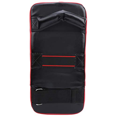 RiToEasysports Patada de Boxeo Almohadilla de golpeo A Prueba de Golpes Blancos de Mano de Kickboxing Resistentes al desgarro con Mango Escudo de Ataque(Negro Rojo) Taekwondo